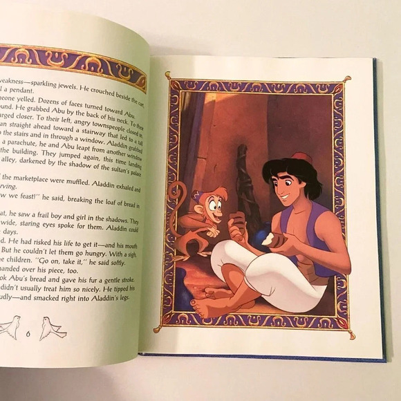 Vintage 1992 Disneys Aladdin  by A L Singer Hardcover Book DJ - Picture 16 of 16